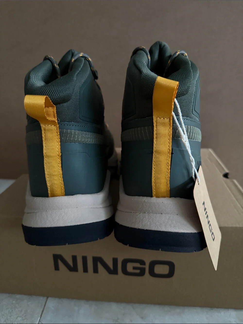 NINGO Men's Dark Green High-Top Waterproof Lightweight Hiking Trail Boots 11 NEW